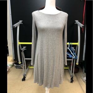 Adorable Gray ribbed A-line dress